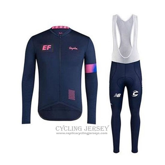 2020 Cycling Jersey EF Education First-drapac Dark Blue Long Sleeve And Bib Tight